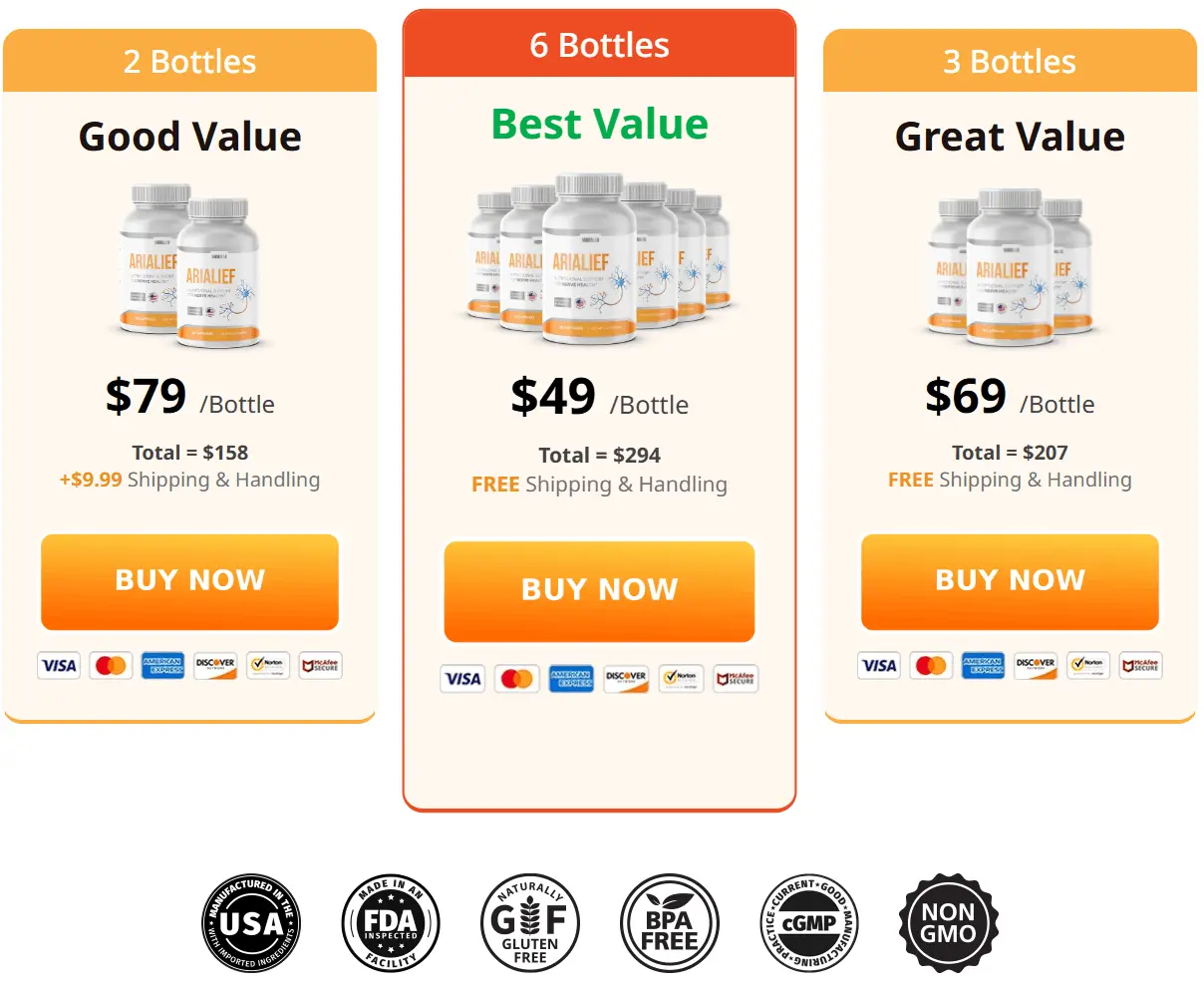 Arialief supplement pricing and discount offer